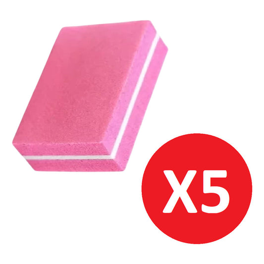 Lima Taquito Pulidor Mini Para Uñas Kit Pack X5 Unidades Rosa