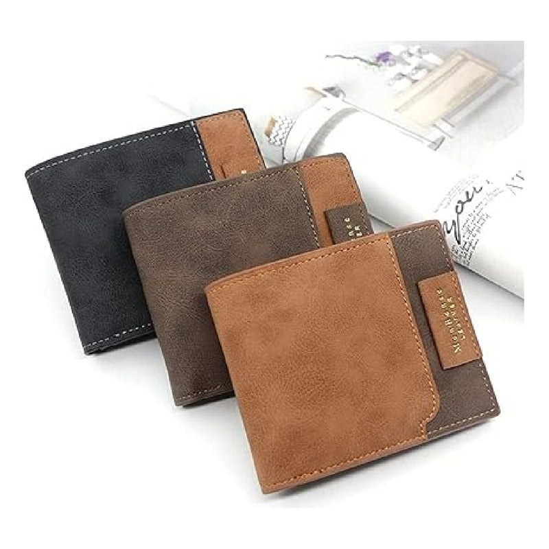 Billetera Para Hombre Con Monedero Sector Tarjeta De Cuerina Marrón Oscuro 2