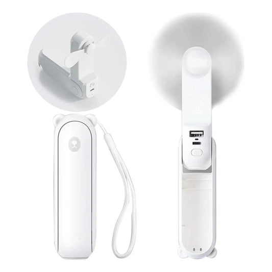 Mini Ventilador De Mano - Ventilador 2 En 1 Portatil Blanco - Blanco
