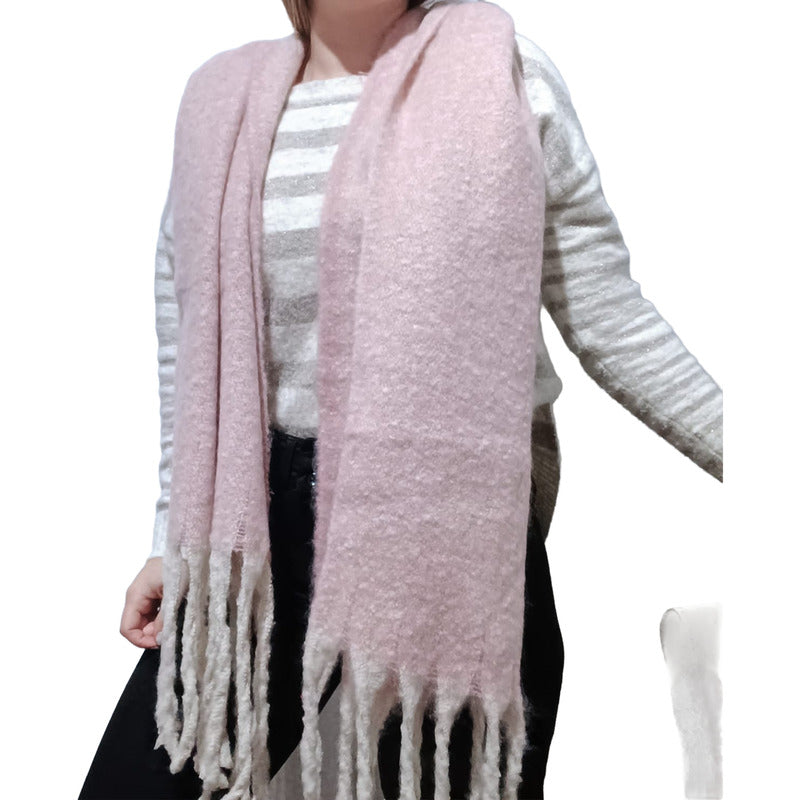 Bufanda Chalina Pashmina De Dama Bufandones Livianos Suaves Rosado