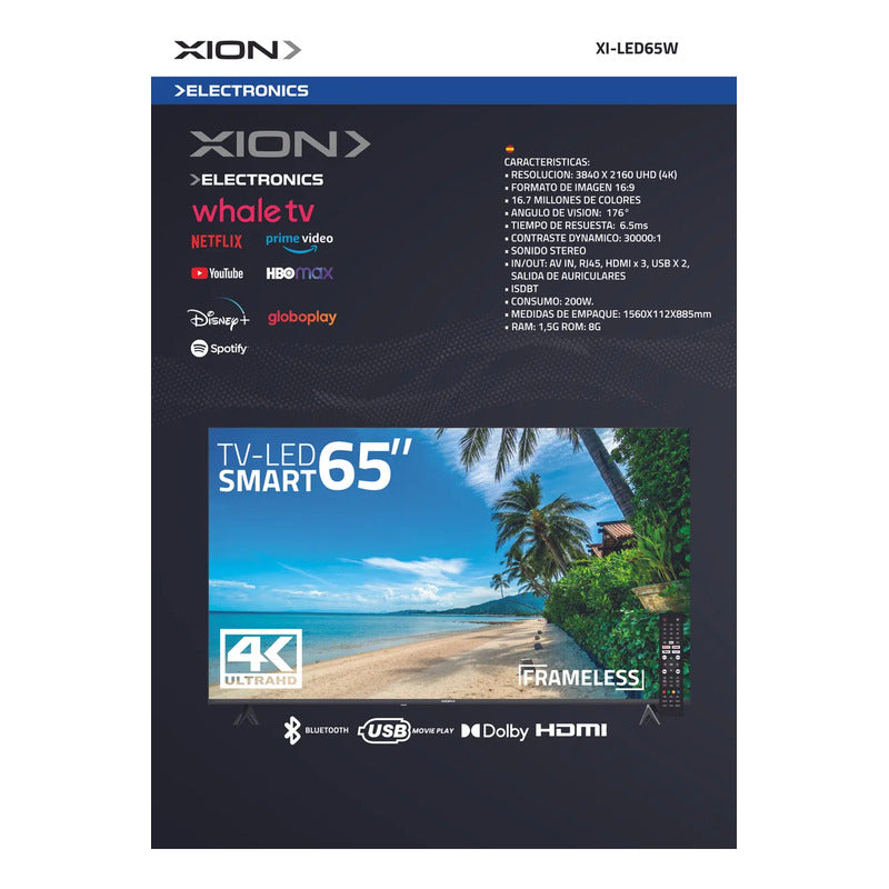 Smart Tv Xion Led 65'' Whale Tv Xi-led65w Televisor Led 4k