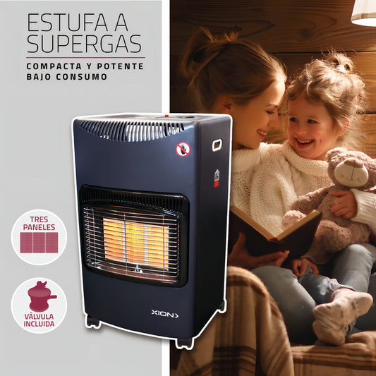Xion Estufa A Gas Con Válvula Incluida Supergas Color Negro