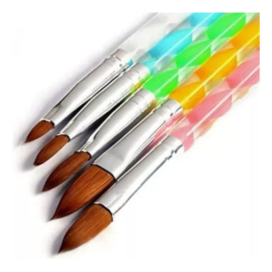 Pack De 5 Pinceles Para Realizar Uñas Esculpidas En Acrílico Mix