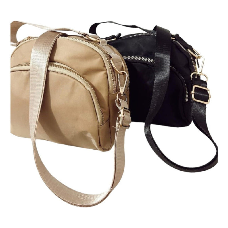 Cartera De Damas Bolso Para Mujer Bandolera Correa Ajustable Caqui.