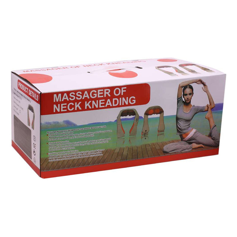 Masajeador Eléctrico Portátil Para Cervical Espalda Y Cuerpo Beige/naranja