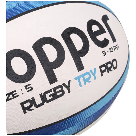 Pelota Topper Try Pro Rugby Blanco Azul