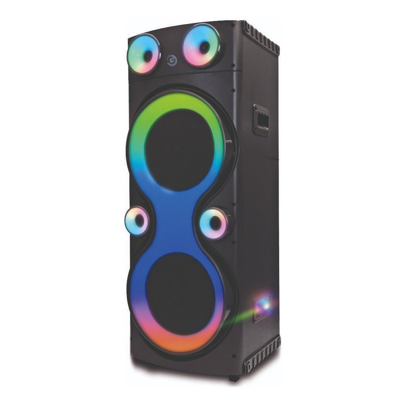 Parlante Goldtech 12×2 80w Rgb Fm Bt Usb Negro