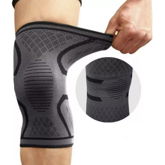 Rodillera Elástica Deportiva Comprensión Varillas Laterales Negro/gris Xl