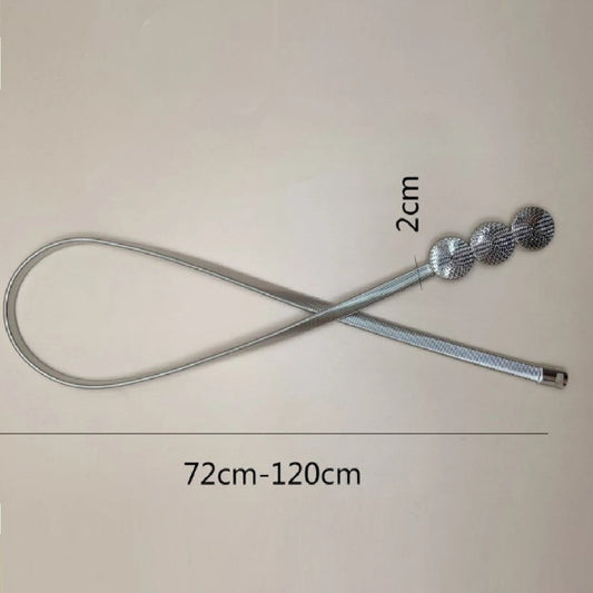 Cinto Elastizado Para Dama De Metal Diseño Dorado Y Plateado Plateado17 70-90