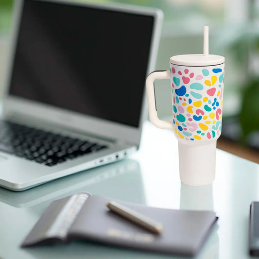 Vaso Térmico Metálico 1.2 Litros Con Sorbito - Blanco