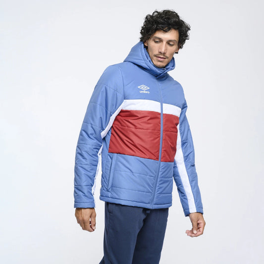 Campera Umbro Parka Camperon Hombre Adulto - Celeste/rojo - Xl