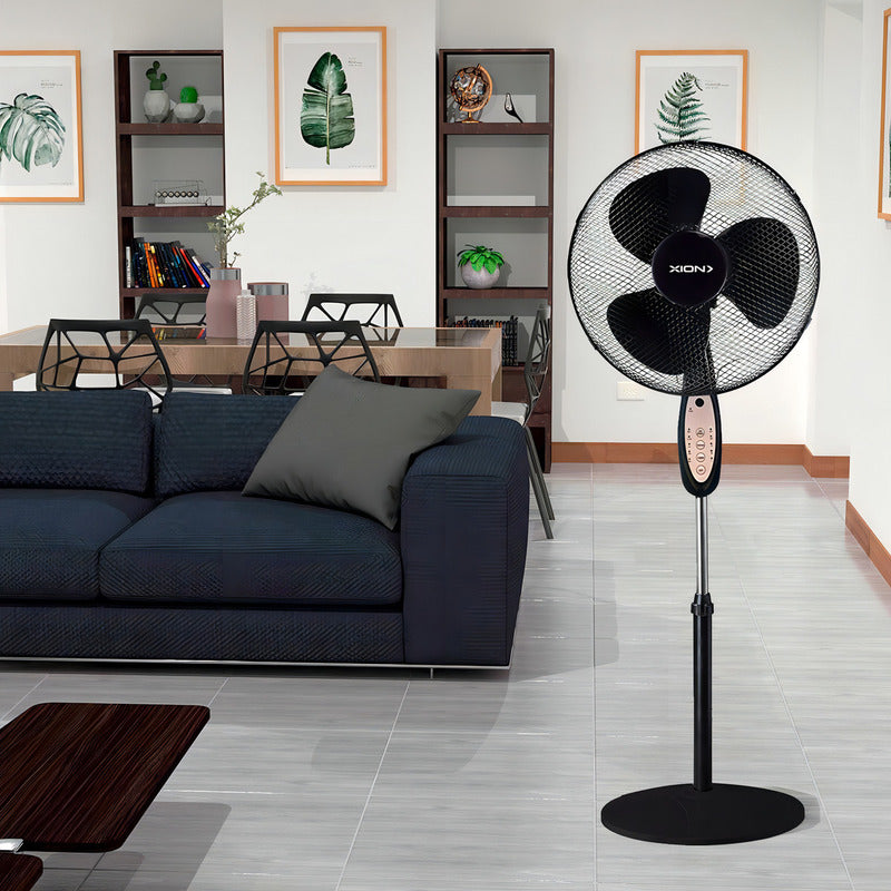 Ventilador De Pie Xion Con Control Timer 3 Aspas 40 Cm Dimm