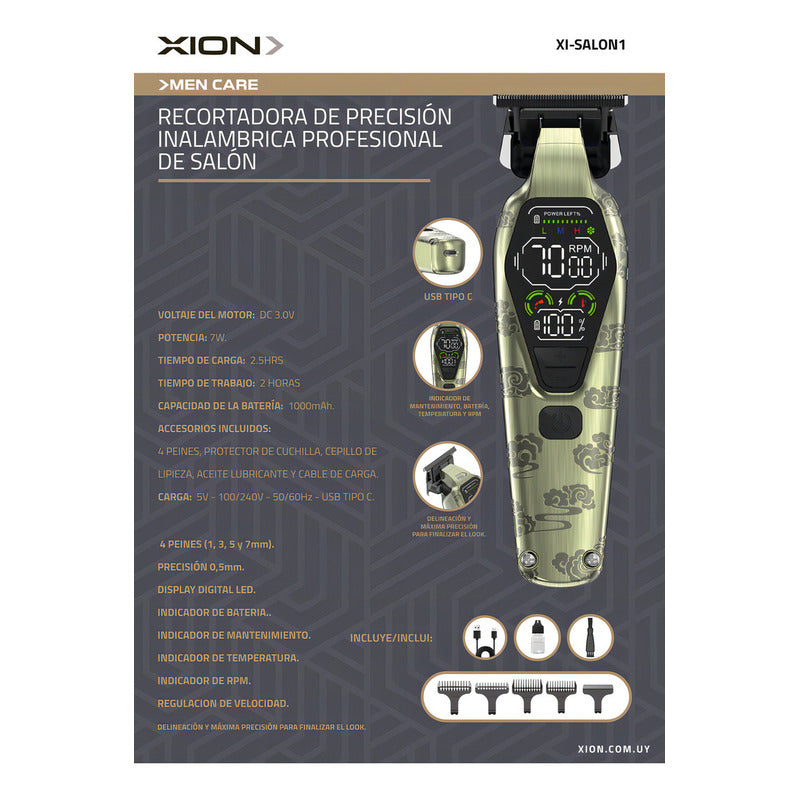 Cortadora De Pelo Profesional De Salon Inalambrica Xion Único