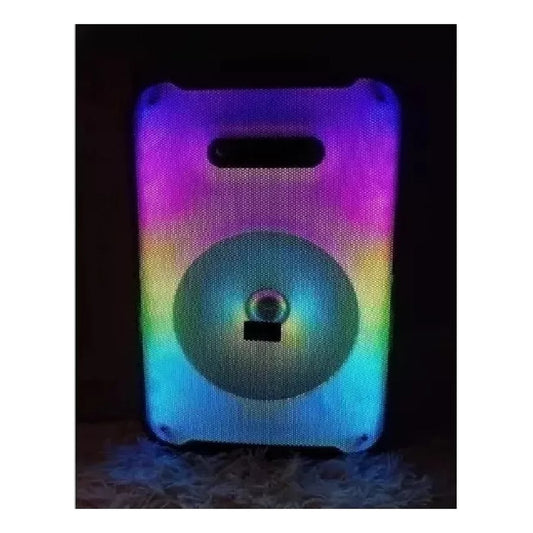 Parlante Portablecon Luces Rgb Bluetooth Aek 8 S-10819 Color Negro