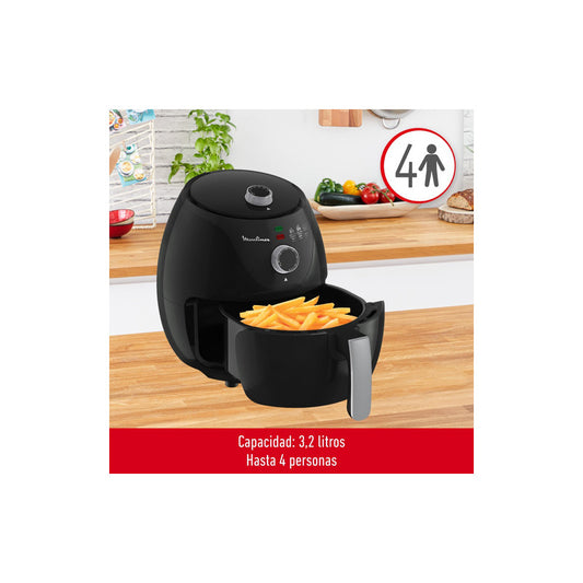 Freidora Sin Aceite De Aire Moulinex Essential Ez122858 Negr Negro