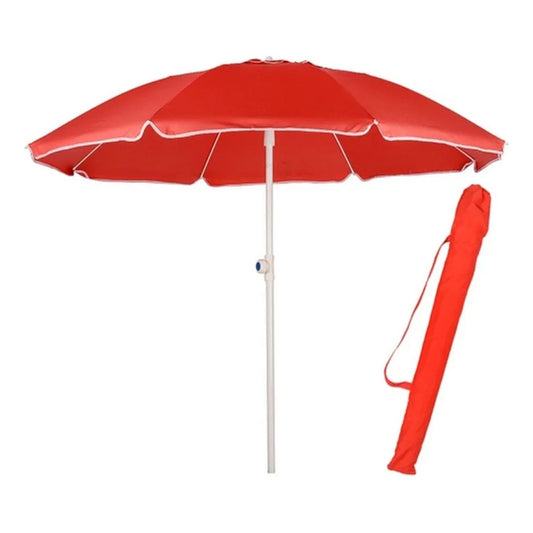 Sombrilla Octogonal 2 Mts C/filtro Uv, Funda, Playa O Jardin - Rojo