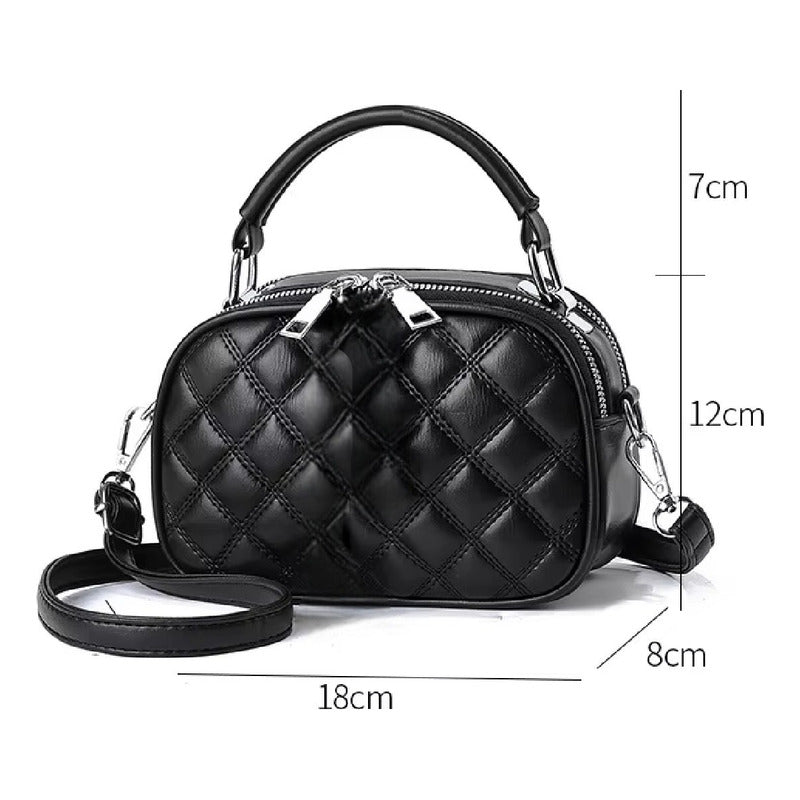 Cartera Bandolera Rígida Capitoneada Para Dama Beige Lisa