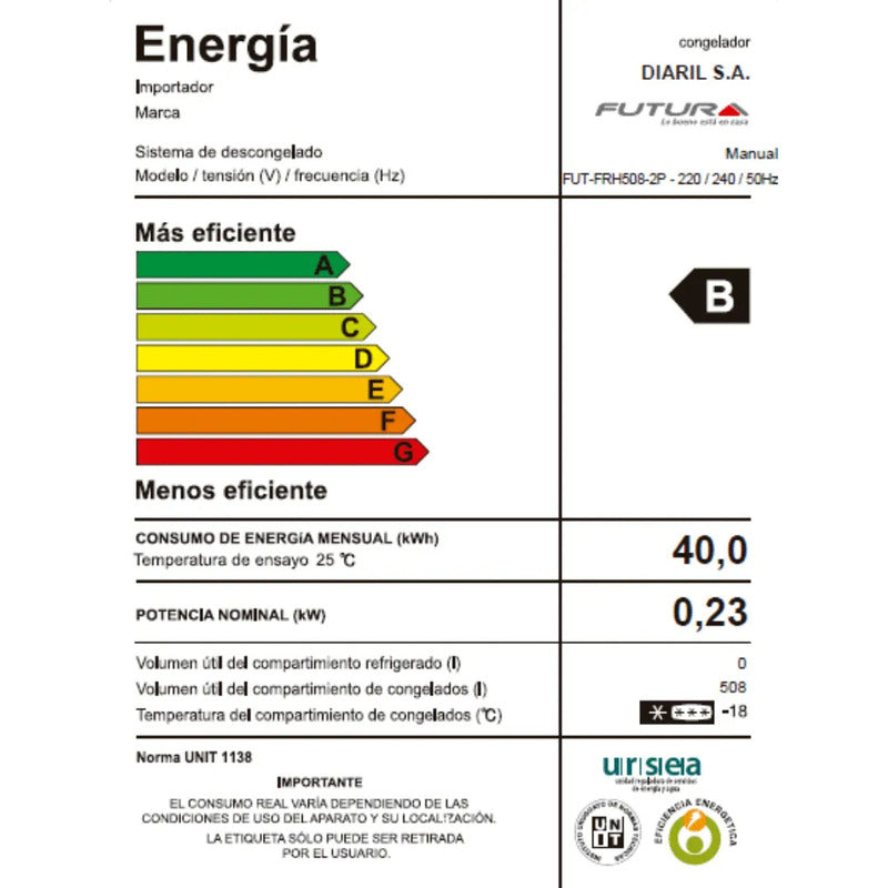 Freezer Futura 508 Litros Fut-frh508-2p Color Blanco Blanco