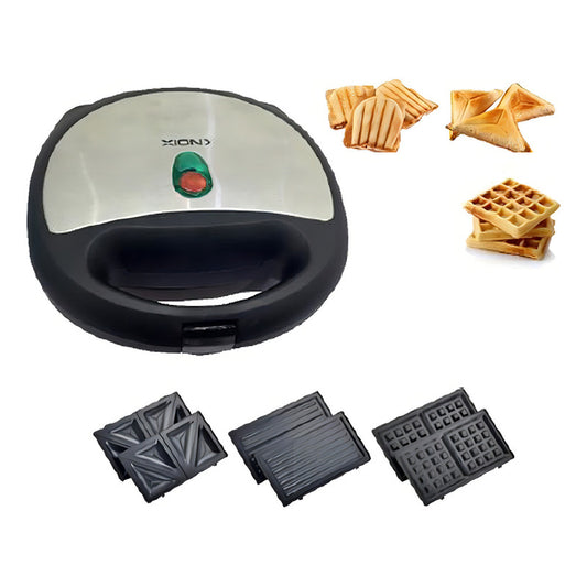 Sandwichera Xion 3 En 1 Sandwichera Waffle Grill Xi-sw31 - Negro