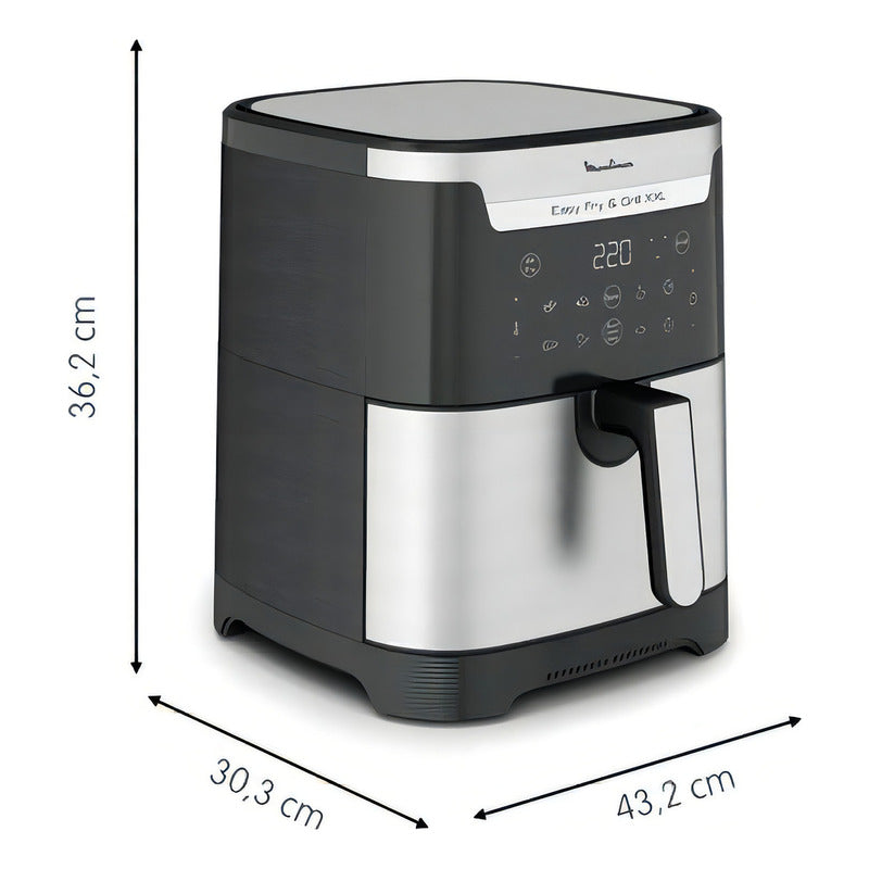 Freidora De Aire Digital Moulinex Easy Fry & Grill Xxl 6,5lts, Inox, 1850w