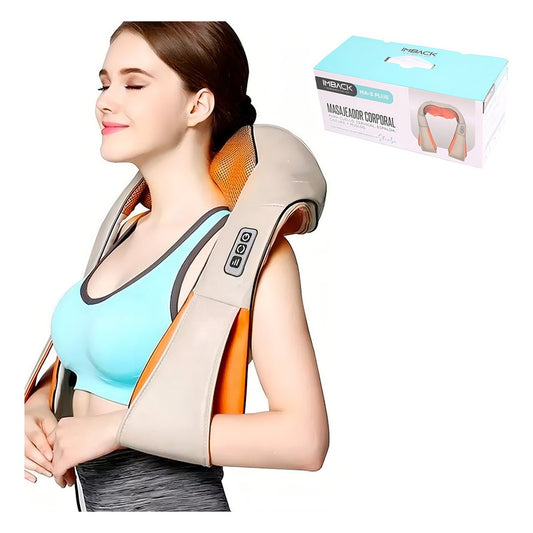 Masajeador Cuello Electrico Espalda Cervical Cuerpo Shiatsu Color Beige