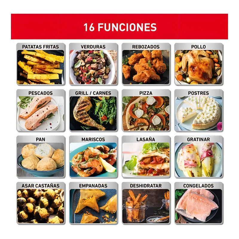 Easy Fry Horno & Grill 9 En 1, Freidora De Aire Y Horno Moul - Negro