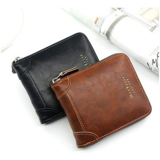 Billetera Para Hombre Con Cierre Sector Monedero De Cuerina - Marrón