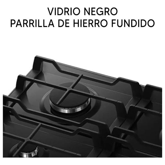 Anafe Futura Vitrogas 4 Quemadores Hierro Fundido Negro