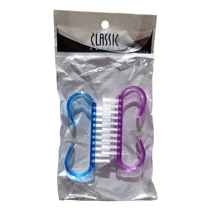 Cepillos Para Uñas Pack X2 Unidades Kit Por 2 Azul Y Violeta