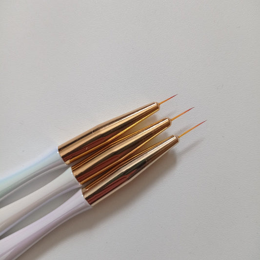 Pincel Liner Pack X3 Para Uñas Kit De 3 Pinceles Liner Multicolor