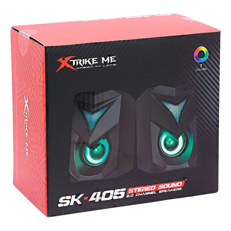 Altavoces Estéreo 2.0 Con Retroiluminación Rgb Para Gamer - Negro