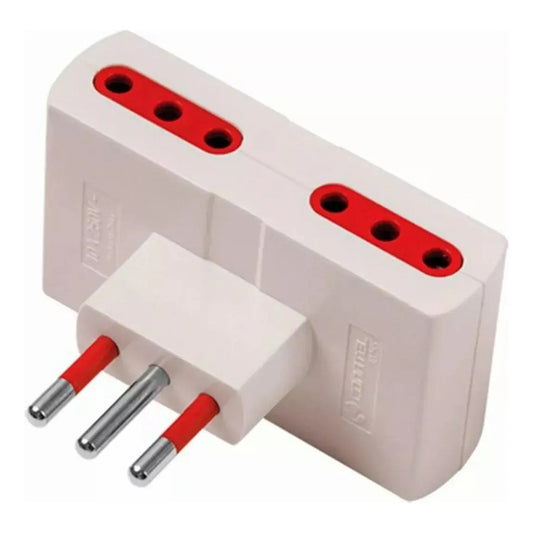 Adaptador 4 Tomas Ficha 3l Color Blanco 10 Amperajes