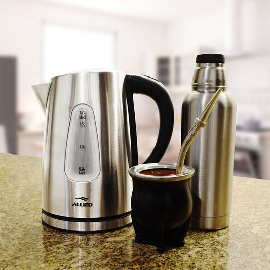Jarra Eléctrica Allied Kt2000 Plateada 1.7 Litros Con Visor - Plateado