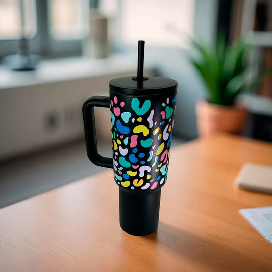 Vaso Térmico Metálico 1.2 Litros Con Sorbito - Negro