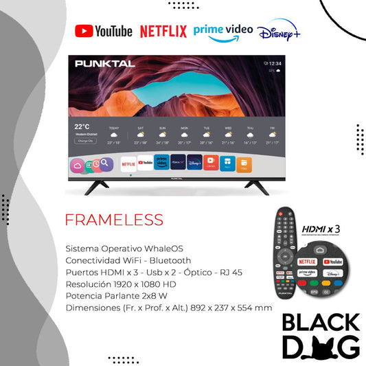 Smart Tv Punktal Fhd Frameless 40 Pk-40 Wos