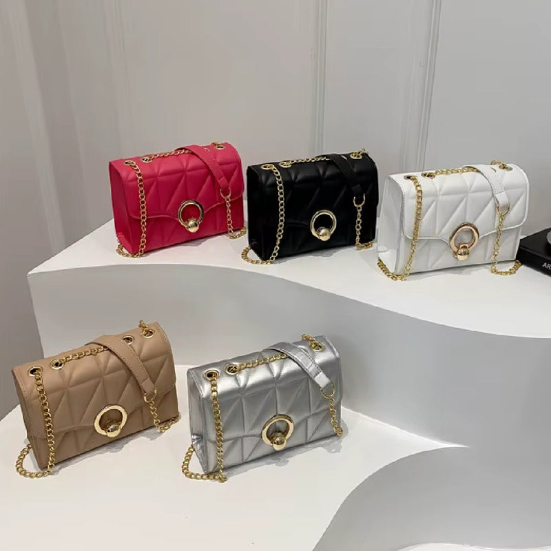 Bandolera Para Dama Bolsos Cartera De Mujer Correa Ajustable Plateado 1