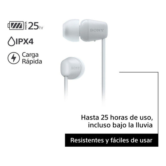Auriculares Inalambricos Sony Wic100 In Ear Bluetooth Blanco - Blanco