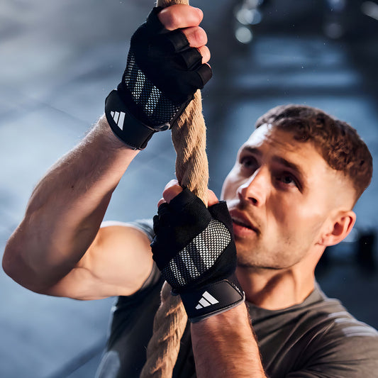 Guantes De Entrenamiento adidas Performance Gris Rayado M