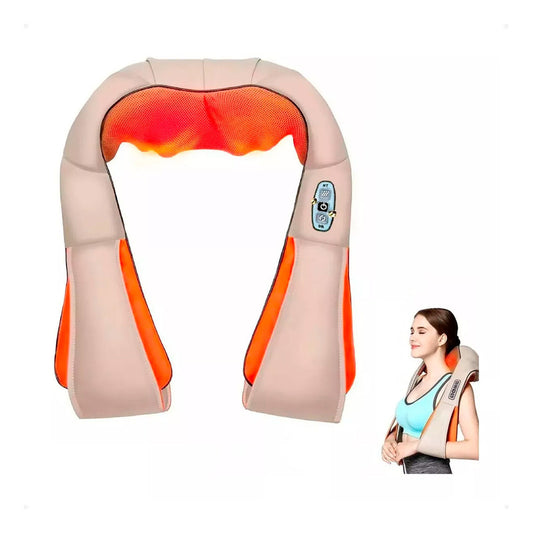 Masajeador Cervical 8 Rodillos Con Calor Relajante