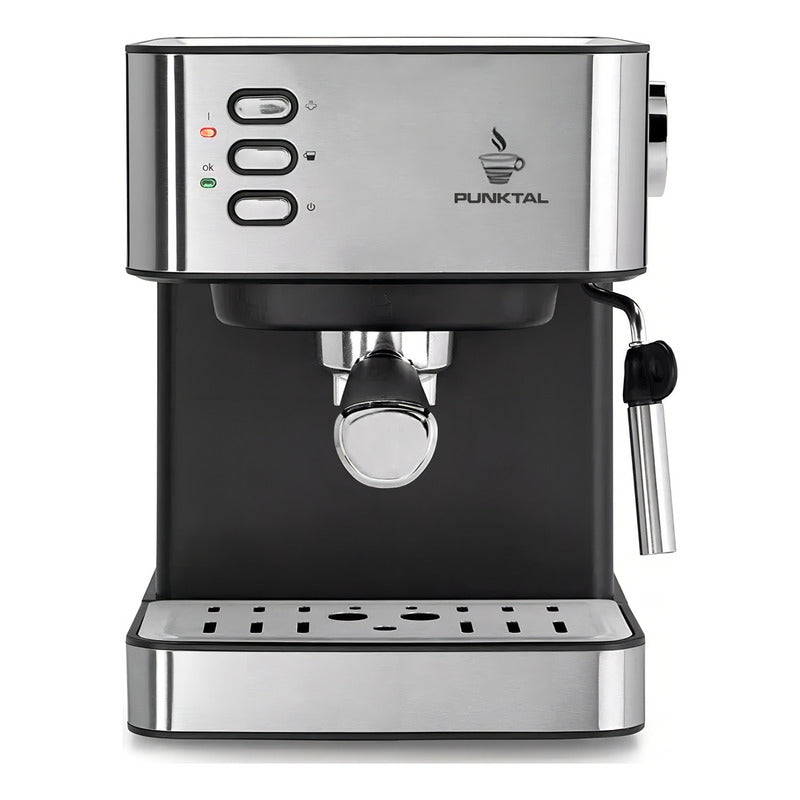 Punktal Pk-542 Cafetera Expresso Automática Acero Inox 15 Bares 850w 1.6 Lts. Vaporizador Espumador.