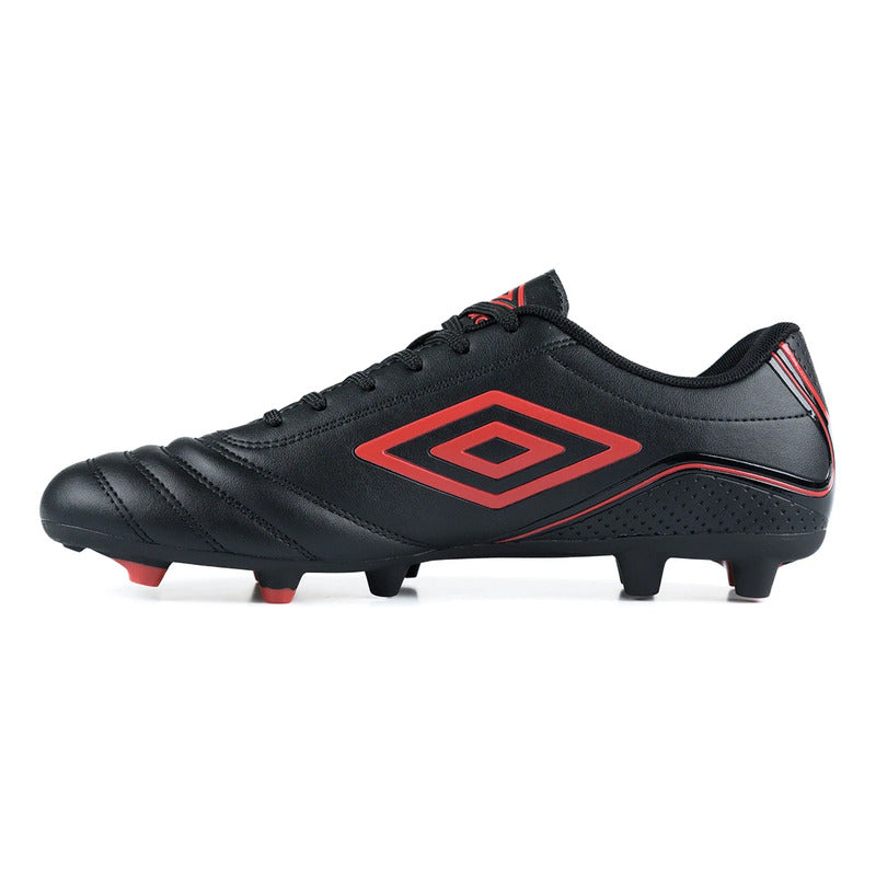 Championes Futbol 11 Umbro Classico Botin F11 Zapato Adulto - Negro/rojo - 8.5 Us