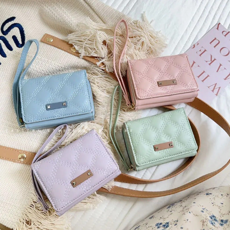 Billetera Dama Billeteras De Damas Con Monedero Para Mujer Celeste