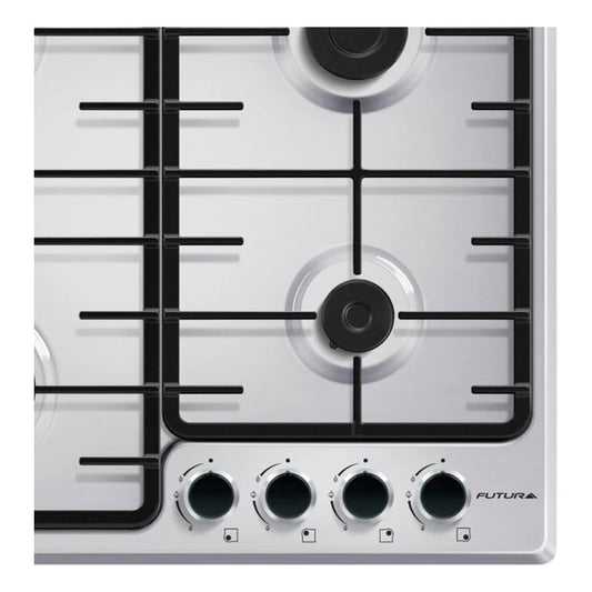Anafe A Gas Futura Plus 4 Quemadores Acero Inox Gris