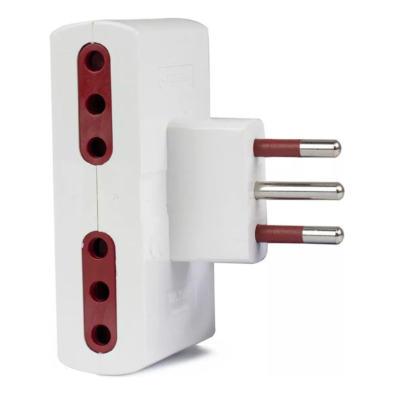 Adaptador 4 Tomas Ficha 3l Color Blanco 10 Amperajes