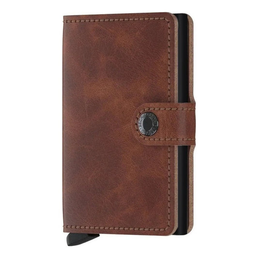 Billetera Tarjetero Automatico Cuero Ejecutiva Antirobo Rfid Color Marrón