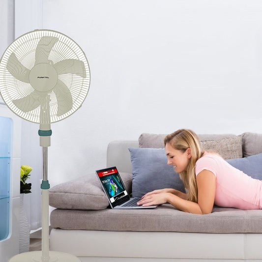 Ventilador De Pie Punktal Blanco 40 Cm Pk-v11 Cantidad De Aspas 5 Color De Las Aspas Beige Frecuencia 50 Material De Las Aspas Plástico