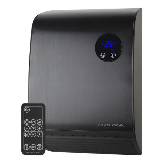 Calefactor De Pared Para Baño Futura Negro