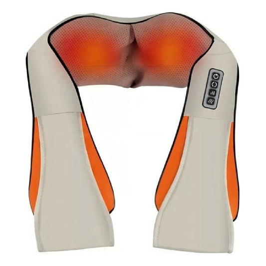 Masajeador Electrico Cuello Hombro Espalda Calor Beige Genérica