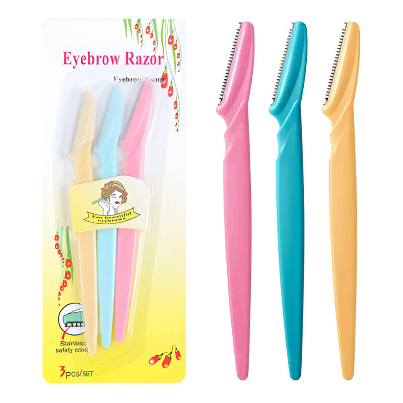 Perfilador De Cejas X 3 Unidades Rosa Chicle, Amarillo, Azul