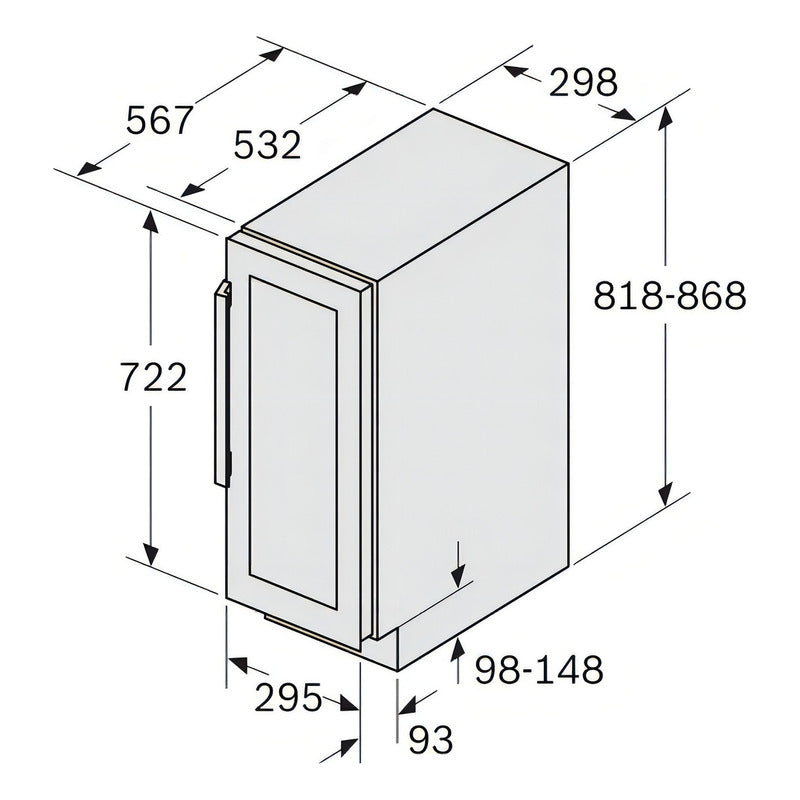 Cava Eléctrica Vinoteca Bosch 21 Botellas Puerta De Cristal
